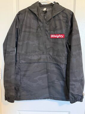 80eighty Black/Camo Hooded Pullover Jacket